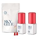 2 Bottles Sky Glue S+ for Eyelash Extension 5ml - Powerful Strong Professional Black Bonding Adhesive for Lash Extensions / 1-2s Fast Drying / 6-8 Beauty & Personal Care TUBeauty