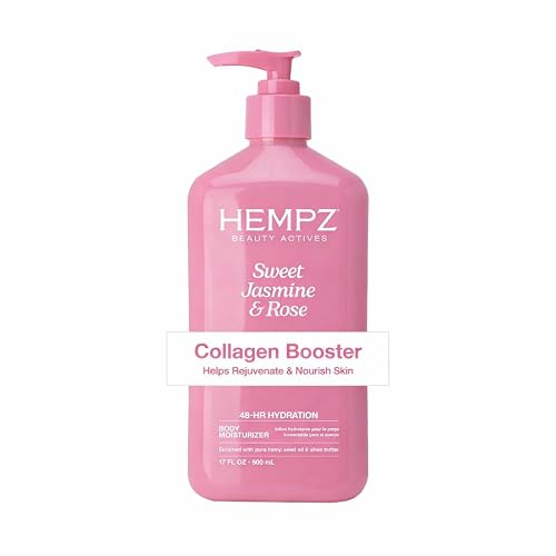 Hempz Sweet Jasmine & Rose Herbal Body Moisturizer for Women, 17 Fl. oz. - Moisturizing Lotion with 100% Pure Hemp Seed Oil, Collagen, Shea Butter Beauty & Personal Care Hempz