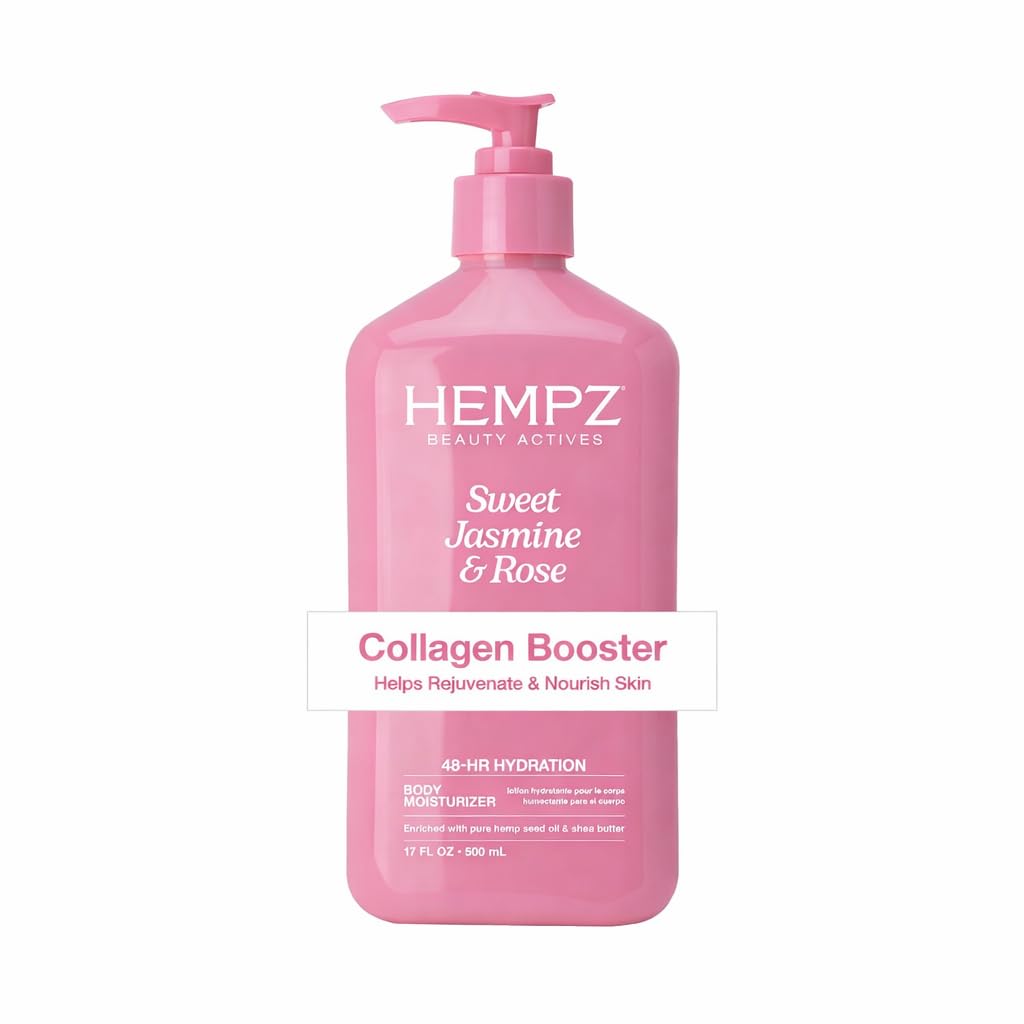 Hempz Sweet Jasmine & Rose Herbal Body Moisturizer for Women, 17 Fl. oz. - Moisturizing Lotion with 100% Pure Hemp Seed Oil, Collagen, Shea Butter Beauty & Personal Care Hempz