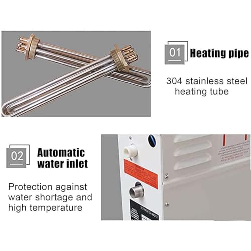 HYUIO steam Bath Steam Generator Kit for Home and Commercial Use, Automatic Heating with LED Digital Display, Ideal for steam Bath, Shower, Bath, Beauty and Personal Care HYUIO