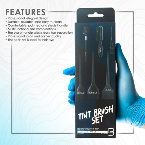 L3 - Tint Brush Set - Professional and Elegant Design - Use for Dye, Tint, and Color Needs - Comfortable and Polished Handle - Level Three Hair Color Beauty & Personal Care L3