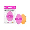 Real Techniques Miracle 2-In-1 Powder Puff, Dual-Sided, Full-Size Makeup Blending Puff, Reversible Elastic Band, Precision Tip Makeup Sponge & Powder Beauty & Personal Care Real Techniques