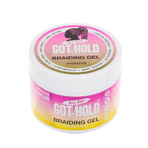 ALL DAY GOT HOLD Braiding Gel for Braids, Twists & Protective Styles (Hydration) - Strong Hold with Aloe & Rose Water - Non-Flaking Styling Gel Beauty & Personal Care ALL DAY GOT HOLD