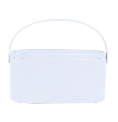 AMYESE Travel Makeup Box with LED Lighted Mirror, Multi-purpose Cosmetics Box Carrying Case Women's Dat Gift, White, Travel Size (Instruction Beauty & Personal Care AMYESE