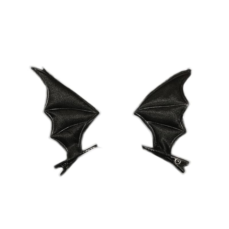Red Devil Horn Hairpin Halloween Black Bat Hair Clips for Halloween Festive JHH33 (Black-Red Bat Wing) Beauty & Personal Care JustMyDress