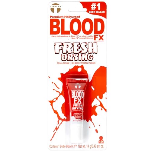 Blood FX - Fresh Drying Fake Blood for Special Effects, Realistic Non-Staining Washable Blood for Halloween, Theater, Cosplay, and Film Makeup Beauty & Personal Care Tinsley Transfers