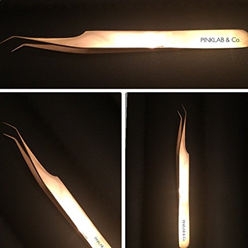 Rev Pro Gold Tweezer /45 degree/Isolation/Eyelash Extension By PINKLAB Beauty and Personal Care PINKLAB