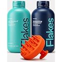 Flakes Anti Dandruff Shampoo and Conditioner Set for Men with Scalp Massager | Dry, Flaky, & Itchy Scalp Shampoo | Sulfate and Paraben Free | Beauty & Personal Care Flakes