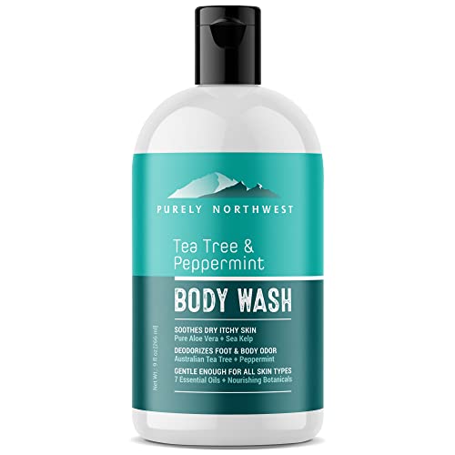 Purely Northwest Tea Tree Body Wash for Men and Women - Natural Tea Tree Oil Body Cleanser for Odor, Skin Irritations, Hydrating Shower Gel Beauty & Personal Care Purely Northwest
