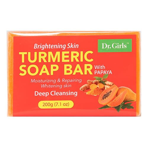 Dr.Girls Turmeric Deep Cleansing Soap Bar 7.1oz/ 200g (Papaya) Beauty & Personal Care Dr.Girls