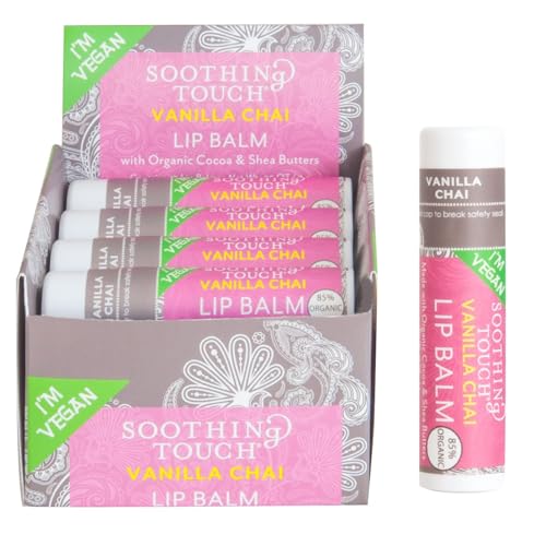 Soothing Touch Lip Balm - Vegan Vanilla Chai - Case of 12-0.25 oz Beauty and Personal Care Soothing Touch