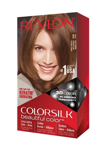 Revlon ColorSilk Hair Color, 51 Light Brown 1 ea Beauty & Personal Care REVLON