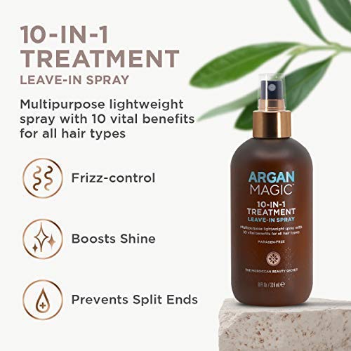 Argan Magic Hair Treatment & Stylizing Spray, 10 in 1, Made in USA, Paraben Free, Cruelty Free - 8 oz (2 Pack) Beauty & Personal Care Argan Magic