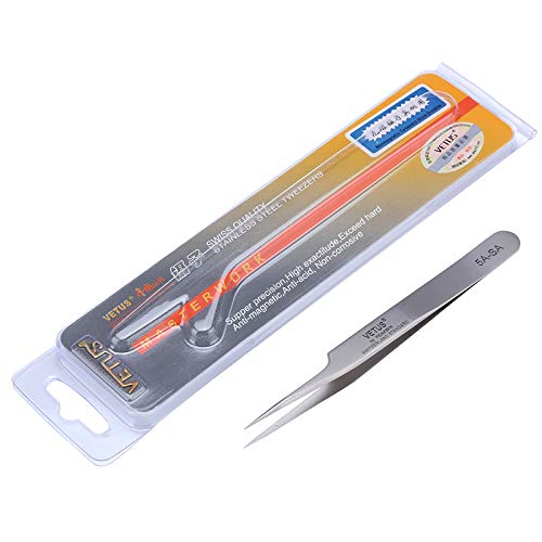Vetus Tweezer Stainless Steel Non-magnetic Curved Pointed Tip Precision Eyelash Eyebrow Extensions Lashing Tool (5a-sa) Beauty and Personal Care Vetus