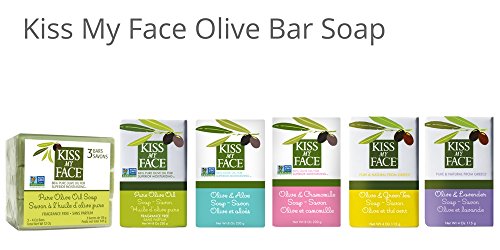 Kiss My Face Pure Olive Oil Soap with Aloe Vera, Moisturizing Bar Soap, 8 oz Bars, Olive & Aloe, 64 Ounce, 8 Pack (Packaging May Vary) Beauty & Personal Care Kiss My Face