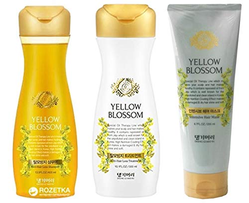 Daeng Gi Meo Ri Yellow Blossom Care Shampoo, Treatment, Mask 3 Pieces Set - Reducing Hair Loss, Hair Shine, Scalp Nourishing and Moisturizing Beauty & Personal Care Daeng Gi Meo Ri