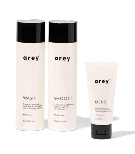 Arey Care & Repair Set (Shampoo, Smooth Conditioner, and Mend leave-in conditioner) Beauty & Personal Care Arey