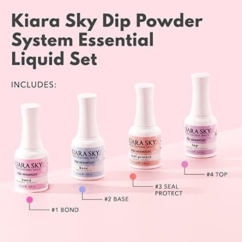 KIARA SKY Dip Manicure Nail Liquid Essentials | 0.5 fl oz | Dip Liquids Kit Steps 1-4 Beauty & Personal Care KIARA SKY