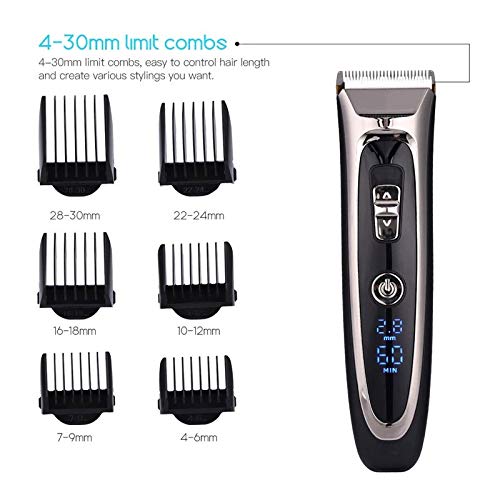 HIONJIN Professional Barber Electric Hair Trimmer LED Display Men Clipper Ceramic Blade Hair Cutting Machine, Hair Cutter Beauty and Personal Care HIONJIN