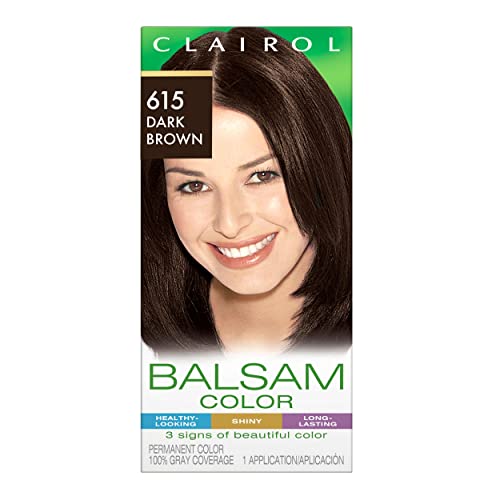 Clairol Balsam Permanent Hair Dye, 615 Dark Brown Hair Color, Pack of 1 Beauty & Personal Care Clairol