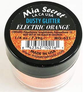 Mia Secret Dusty Glitter Collection - .25 oz (Electric Orange) Beauty & Personal Care Mia Secret