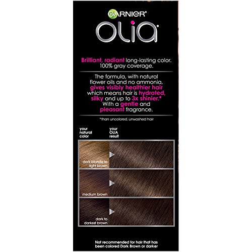 Garnier Hair Color Olia Oil Powered Permanent Hair Color, 5.0 Medium Brown, 3 Count (Packaging May Vary) Beauty & Personal Care Garnier