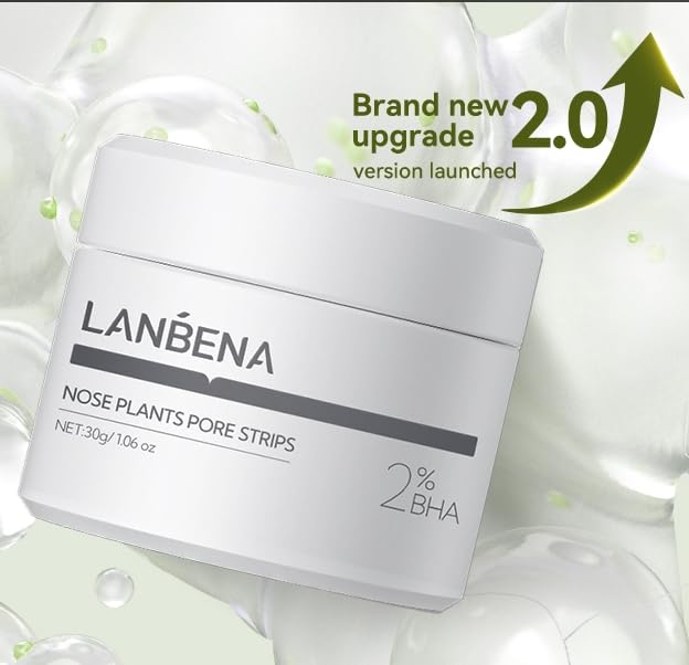 LANBENA Blackhead Remover Nose Pore Strips for Face, 2.0 Upgraded Deep Cleansing Peel off Mask Nose Strips Skincare for All Skin (1.06 Oz/30g) - 60pcs Beauty & Personal Care LANBENA