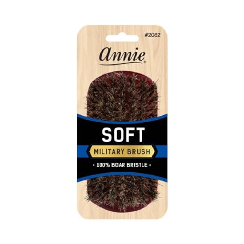 Annie Soft Military Wave Brush for Men, Pure Boar Bristle Hair Brush
