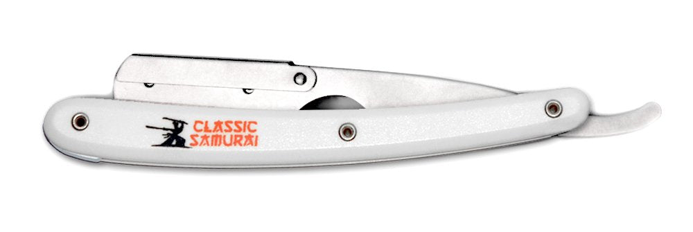 Classic Samurai Stainless Steel Professional Barber Folding Straight Edge Razor with 200 Count Lord Single Razor Blades (White) Beauty and Personal Care Classic Samurai