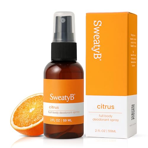 SweatyB® deodorant spray - Odor Protection with whole body deodorant for women & men - Travel Size, Skin-Safe, Vegan & Made in USA - Citrus body spray Beauty and Personal Care SweatyB