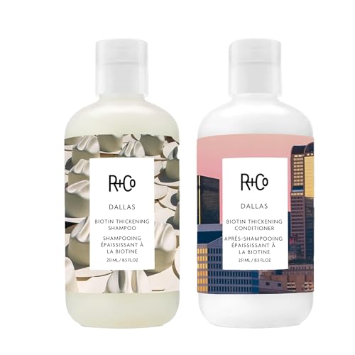 R+Co Dallas Biotin Thickening Shampoo and Conditioner Set- Volumizing Formula for Fine, Thin Hair - Adds Strength, Body & Fullness - Sulfate-Free Beauty & Personal Care R+Co