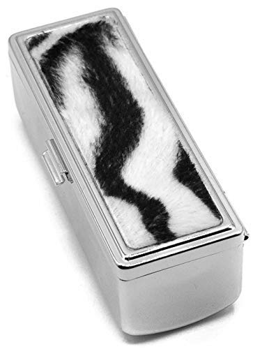 Stephanie Imports Set of 2 Rectangular Vintage Lipstick Cases With Glass Mirror (Zebra Print) Beauty & Personal Care Stephanie Imports