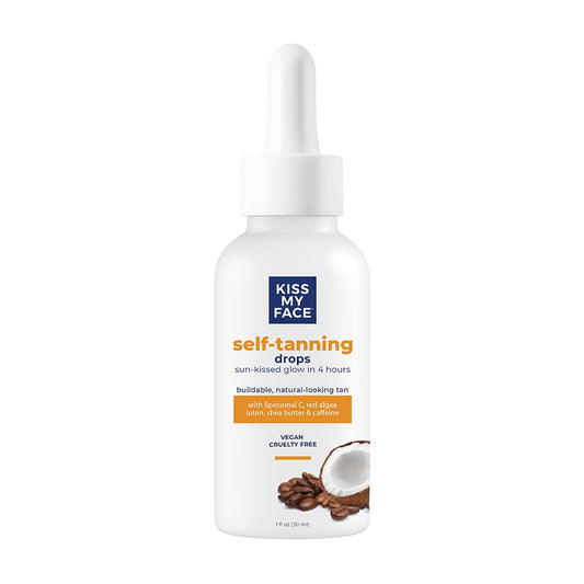 Kiss My Face Sunless Self-Tanning Drops - Nourishing Coconut Oil And Chia Seed Oil - Infused With Antioxidant Liposomal Vitamin C And Red Algae Beauty & Personal Care Kiss My Face