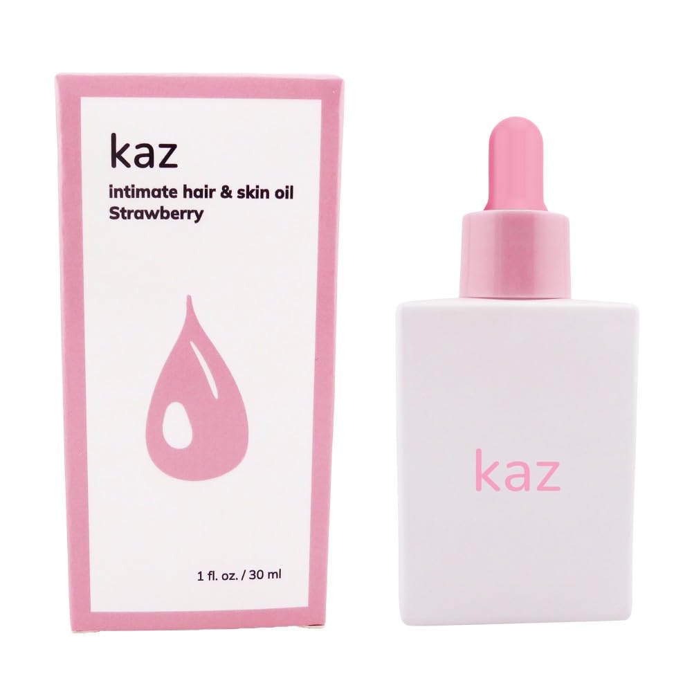 Waxness Kaz Intimate Hair & Skin Oil Strawberry for Ingrown Hair Care & Bikini Area 1 fl oz (30 ml) - Professional Skin Care Beauty and Personal Care Waxness
