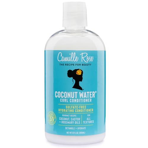 Camille Rose Coconut Water Curl Conditioner - Hydrating Conditioner for Curly Hair, Detangler, Frizz Control, 12 Fl Oz