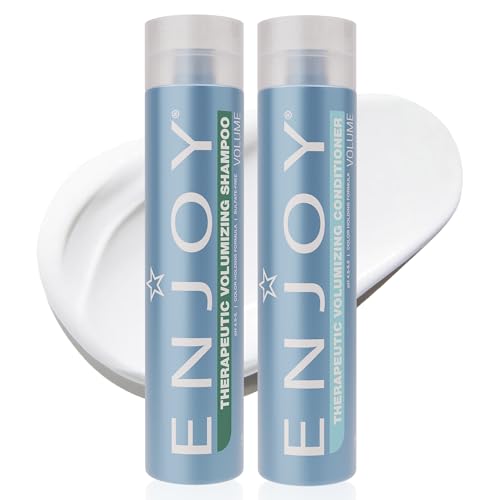 Enjoy Therapeutic Volumizing Shampoo & Conditioner Set for Fine & Thinning Hair, Aroma-Therapeutic Scalp Stimulating, Lightweight, Color-Safe Volume Beauty & Personal Care Enjoy