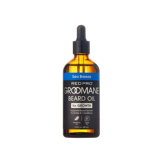 Red by Kiss Groomane Beard Oil, Rosemary Oil & Biotin, Promotes Full, Healthy Look Beard Strengthen Facial Hair, Reduces Breakage (3 fl.oz, Sea Beauty and Personal Care Red by Kiss