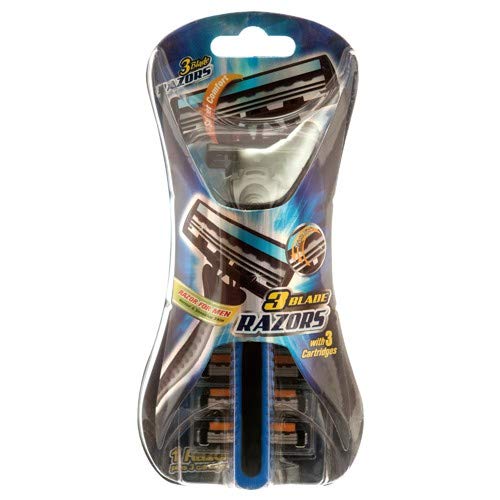 RAZOR 3 BLADES WITH 1+3 CARTRIDGE FOR MAN WITH LUBRICATING STRIP Beauty and Personal Care HnF shop