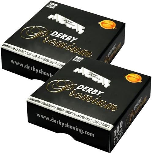 Derby Premium Single Edge Razor Blades, Razor Blades, Single Edge, Ultra Sharp, Chromium - Ceramic - Platinum - Tungsten and Polymer Coated Edges (2) Beauty and Personal Care the shave factory