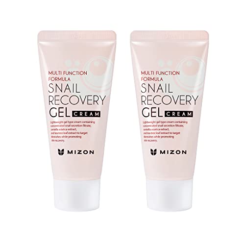 MIZON Set of Two Snail Recovery Gel Cream Snail Mucin for Fine Lines Skin Elasticity Moisture Fragrance-Free Korean Skincare(45ml 1.52 fl.oz -Pack Beauty & Personal Care MIZON