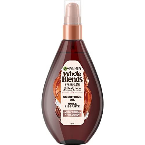 Garnier Whole Blends Smoothing Oil, Coconut Oil & Cocoa Butter Extracts 3.4 Fl Oz (1 Count) Beauty & Personal Care Garnier