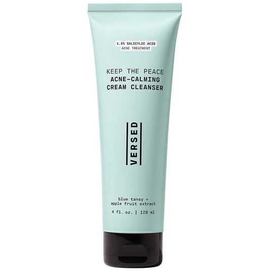 Versed Keep The Peace Calming Cream Cleanser 4 oz – Gentle Foaming Face Wash with Salicylic Acid, Reduces Blemishes, Non-Drying & Vegan Beauty & Personal Care Versed