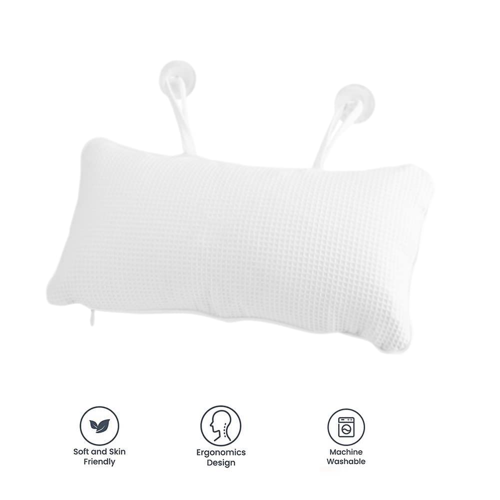 Focket Bath Pillow,Non-Slip Soft PVC Inflated Bathtub Spa Pillow Bath Cushion with Suction Cups,Helps Support Neck for All Bathtub,Hot Tub, and Home Beauty and Personal Care Focket