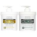 Advanced Clinicals Retinol Body Lotion + Collagen Cream Fragrance Free Face Moisturizer & Body Cream 2pc Skincare Set For Women & Men Helps Reduce Beauty & Personal Care Advanced Clinicals