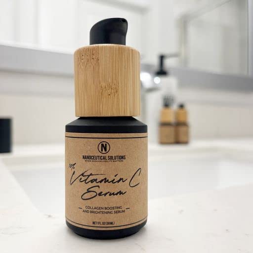 NANO VITAMIN C SERUM Instant absorption, REDUCES fine lines, wrinkles. REVITALIZES dull and damaged skin. 30ml bottle (1 fl oz). Beauty & Personal Care Nanoceutical Solutions