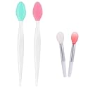 Silicone Lip Brush Set - 2pcs Double-sided Lip Scrubber & Balm Applicator Tools Beauty & Personal Care Finrray