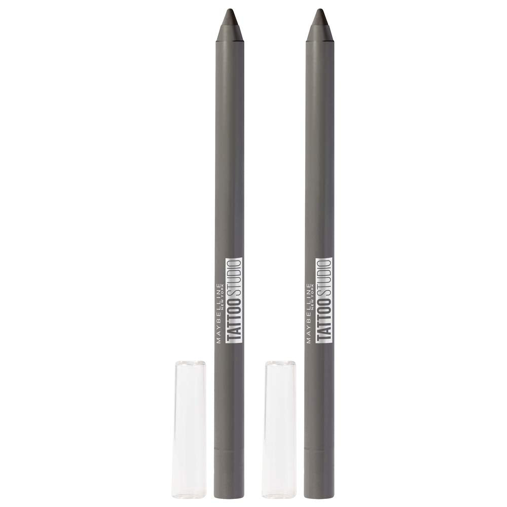 Maybelline New York Tattoostudio Waterproof, Long Wearing, Eyeliner Pencil Makeup, Intense Charcoal, 0.08 Ounce (Pack of 2)