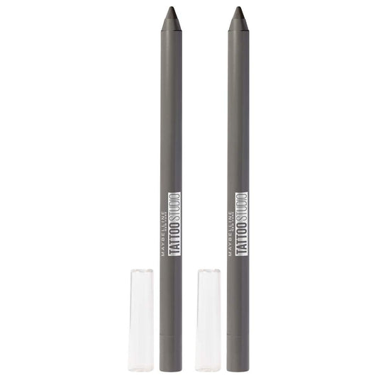 Maybelline New York Tattoostudio Waterproof, Long Wearing, Eyeliner Pencil Makeup, Intense Charcoal, 0.08 Ounce (Pack of 2)