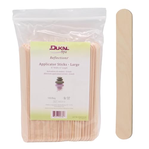 Dukal Large Wooden Wax Sticks - Body Hair Removal Applicator for Waxing, ¾” x 6” (Pack of 100) Beauty and Personal Care Dukal Default Title