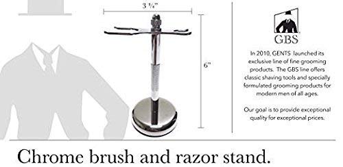 G.B.S Men's Premium Shaving Gift Set, Long Barber Pole Razor and Pure Badger Brush Stand, Double Edge Razor Leather Case and Blades Beauty and Personal Care G.B.S